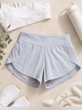 Lululemon Speed Shorts Women’s Size 8 White/Gray 2.5” Athletic Running Shorts